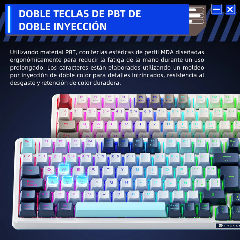 THUNDEROBOT K98 Wired Mechanical Keyboard RGB 98% Compact TKL Layout Hot-Swappable Gaming Keyboard For Laptop PC Gamer F108
