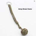 Black Monkey Fist Steel Ball Key Chain for Girls - Outdoor Security Protection Self Defense Lanyard for Bearing Broken Windows