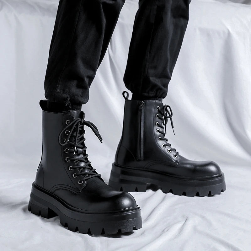 Winter Breathable Men Boots Fashion Street Style Casual Shoes Personalized Trend High Top Men Shoes Comfortable Casual Boots