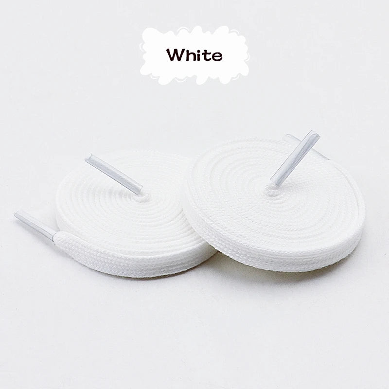 Classic Solid-Color Flat Laces Premium Cotton Casual Shoelaces Sneaker Shoelace Shoe accessories 1Pair