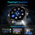New Business Smart Watch Men LED Flashlight Bluetooth Call Heart Rate Sleep Monitor Outdoor Sports Fitness Waterproof Smartwatch