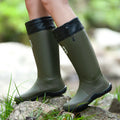 Men‘s Rain Shoes Anti-slip Fashion Lightweight Outdoor Boots Men Long Boots Button-up Comfortable Flat Work Shoes Men