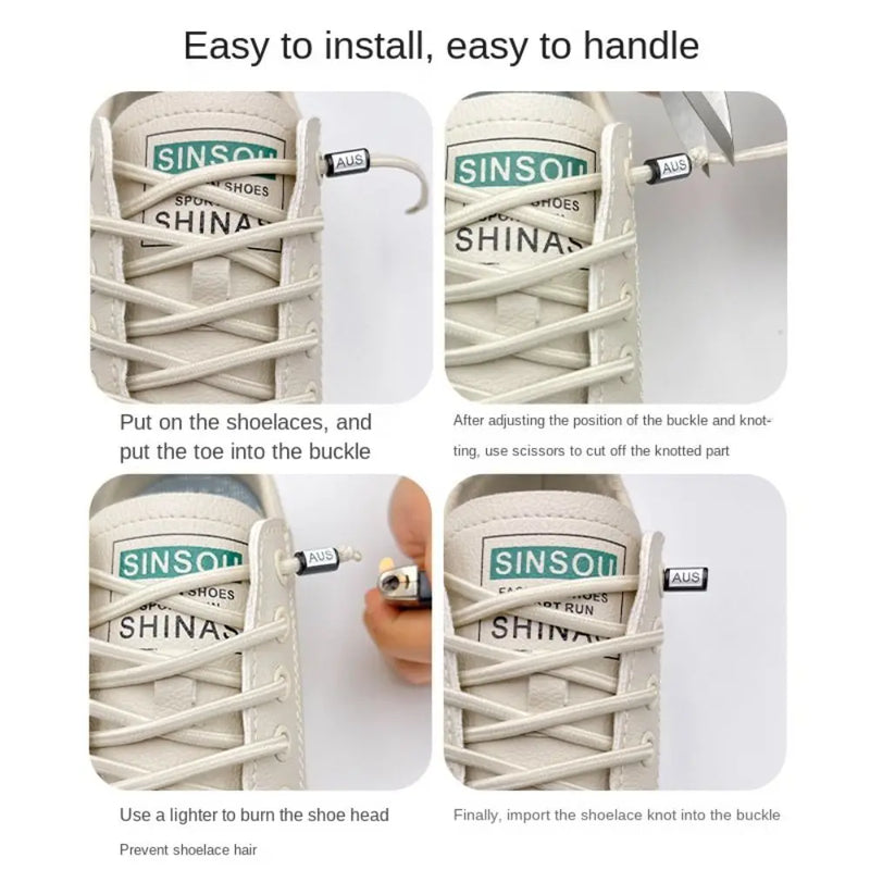 Fashion Creative Shoelace Buckle Elastic Lazy Woven Shoelaces Lazy Shoelace Durable Free Tie Shoelaces Shoelace Accessories