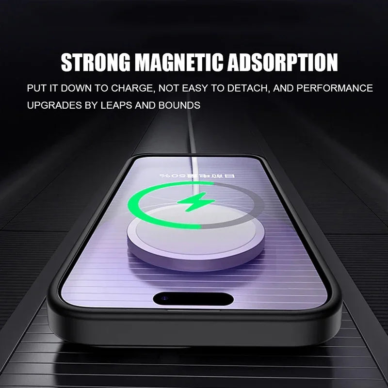 Translucent Original Case For iPhone 15 16 14 13 17 12 Pro Max For Magsafe Magnetic Wireless Charge Lens Protector Matte Cover