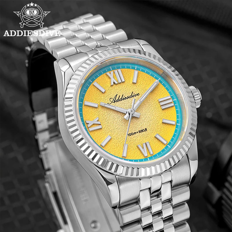 ADDIESDIVE VH31 Quartz Watches AD2535 Reloj Hombre Sapphire Glass Stainless Steel Waterproof Super luminous Original Mens Watch
