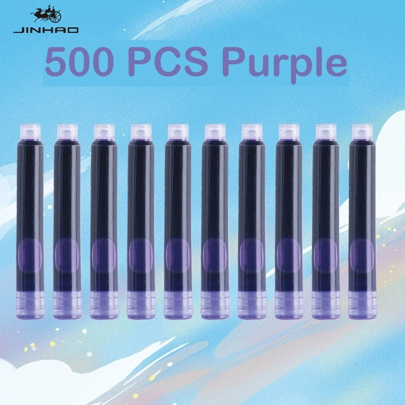 500/12 PCS JINHAO 12 Colors 3.4mm Non carbon Fountain Pen Ink Universal Sac Cartridges Refills School Office Supplies Stationery