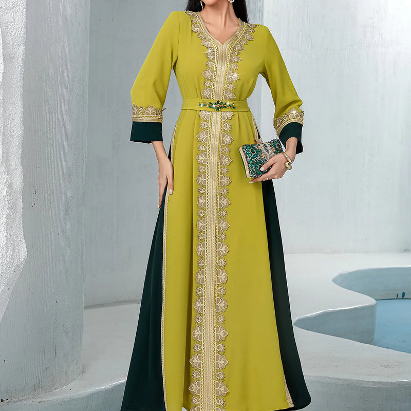Eid Diamonds Abayas for Women Luxury Dubai Kaftan Muslim Evening Party Maxi Dress Turkey Kaftan Morocco Caftan Femme Musulmane