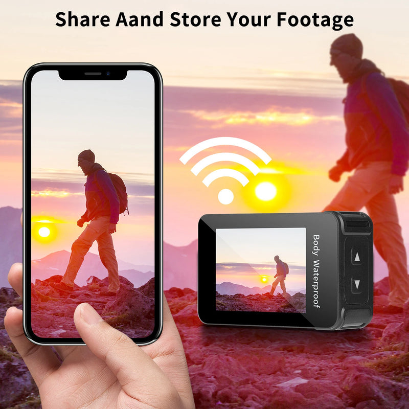 New 4K Ultra HD WiFi Action Camera 2.0 Inch Screen 1080P 10M 150D Underwater Body Waterproof Camera Helmet Video Recording