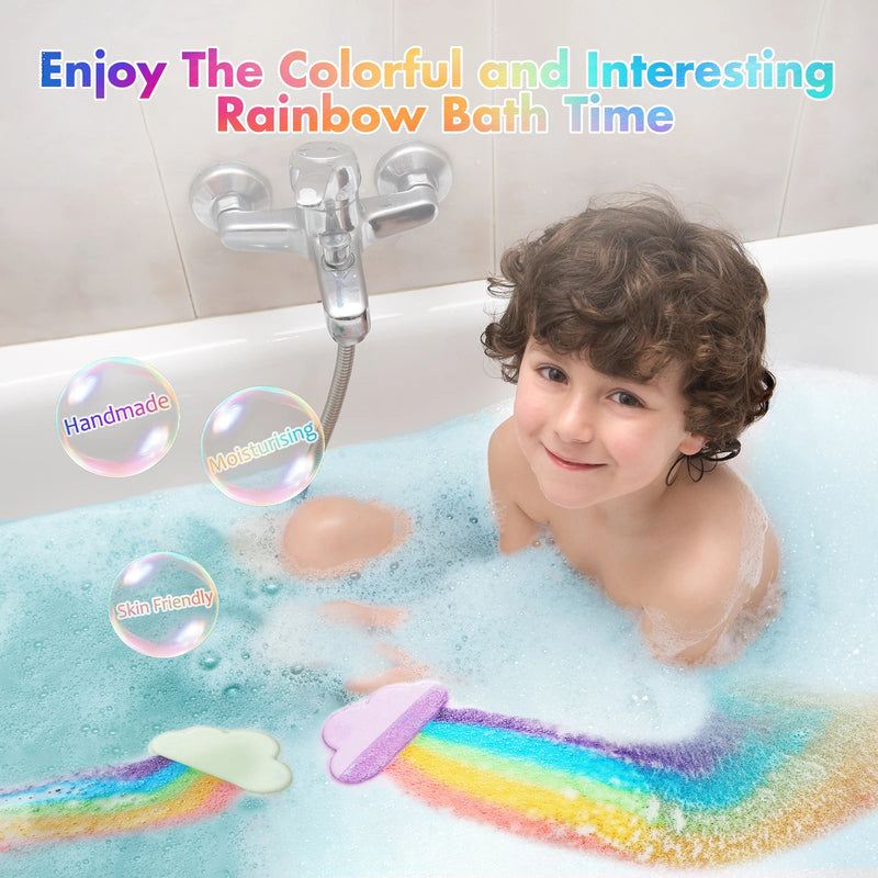 Blue Ocean Rainbow Bath Toys, Colorful Dissolving Bath Toys with Surprise, Boys and Girls the Perf Colors, the Perfect Bath Gift