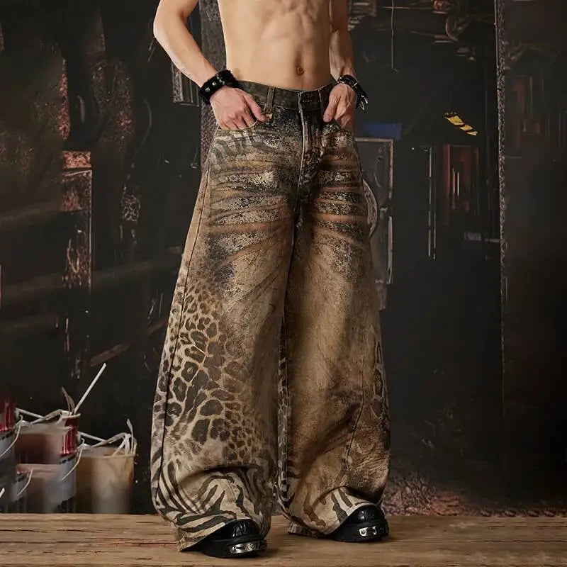 LUZHEN Original Y2K Style Baggy Tie-dyed Pattern Wide Leg | SAMAG