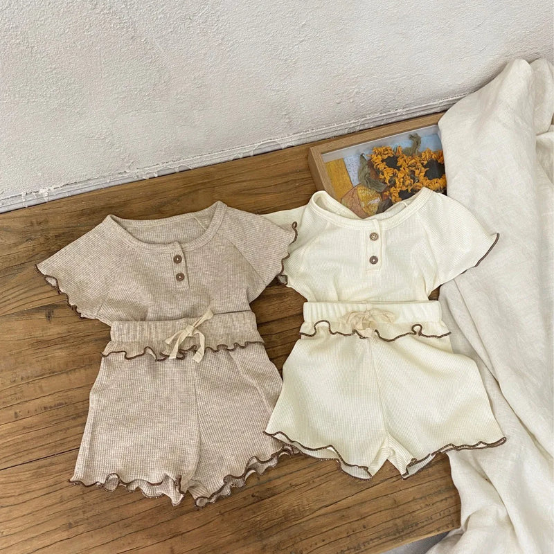 TZ2626 New Girls' Short - Sleeved Summer Style Baby Waffle - View 2 | SAMAG