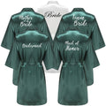 Wedding Party Team Bride Robe With White Letters Kimono | SAMAG