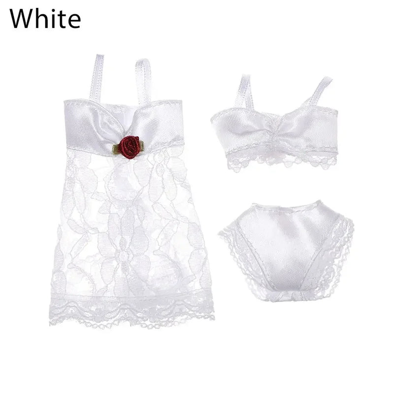 1Set Soft Lace Underwear Bra Briefs For 30CM Doll 1/6 Knickers For Blythe 1/6 BJD Dolls Top Underpant For Dollhouse Kids Toy