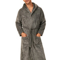 Men's soft home, outdoor sun drying, long sleeved nightgown, polyester fiber, convenient after bathing, adjustable nightgown