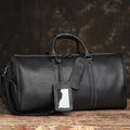 Vintage Men's Travel Bag Genuine Leather Hand Luggage Boston Bag Duffle Large Capacity Shoulder For 16 Inch Laptop NUPUGOO