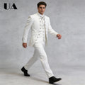 Affrica Style Mens 3-Piece Formal Suit Attire (Jacket Vest Pants) Tailored Sizing Wedding Suit for Groom and Bestman ULBYANRY