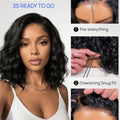 Nadula Density 220% Water Wave BOB Drawstring Glueless Wig Human Hair 6x4 Bye-Bye Knots Pre Cut Transparent Lace Human Hair Wig
