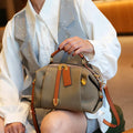 2025 High-end Genuine Leather Vintage Boston Pillow Bag Luxury Designer Tote Lady Stylish Cowhide Handbag Shoulder Crossbody Bag