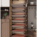 Built-in Height Adjustable Shoe Cabinet Closet Space Saving 360° Rotating Shoe Rack, Multi-layer Shoe Holder Storage Organizer