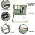 New A4 multi-function business zipper bag, 4-ring binder + writing pad + storage bag, pleated texture PU  leather cover