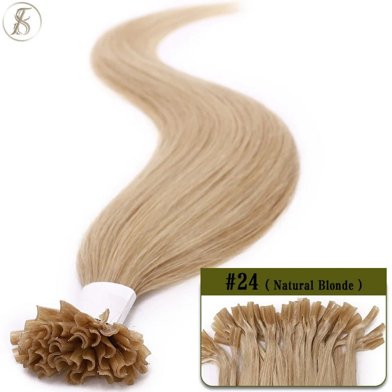 TESS U Tip Fusion Hair Extensions Microlink Keratin Hair Extensions 1g/pc Human Hair Capsules Pre Bonded Natural Hair Extensions