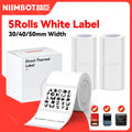 5 Rolls White Niimbot Thermal Label Paper Waterproof | SAMAG