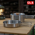 CLS NOBANA Camping Pot Set 304 Stainless Steel  2pcs Outdoor Cookware Kit Cooking Set Travel Tableware for Tourism Hiking Picnic