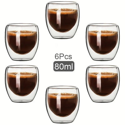 Double Wall Glass Cup Heat Insulation Transparent | SAMAG