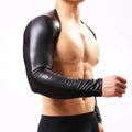 High Quality Men Long Sleeves Arm Shapers Tops Back Shoulder Faux Leather Tops For Men