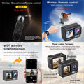 5K 4K60FPS Action Camera 50MP 2" Touch Dual Screen 5X Zoom Wi-Fi EIS 170° DVR Webcam Wireless Mic 30M Waterproof Sport Camera