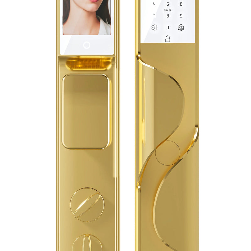 Tuya App Security Lock, Waterproof Smart Door Locks with 3D Face & Palm Recognition Camera Video, Smart Lock Suitable for Israel