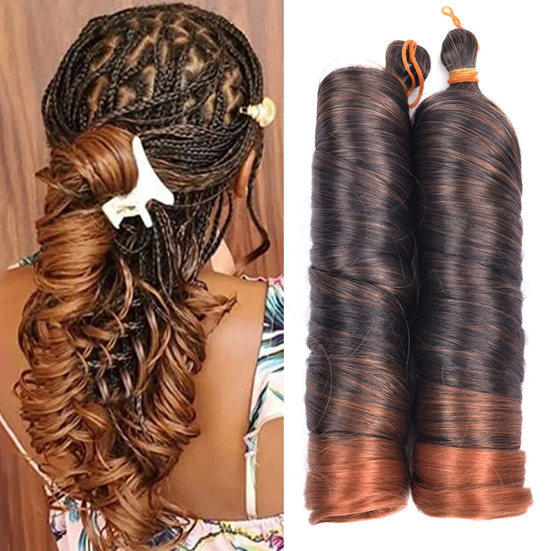 Loose Wave Braiding Hair Extensions 24" Synthetic Spiral Curls Braids Hair Pre Stretched Bouncy Braid French Curls Braiding Hair