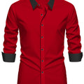 FGKKS Men Tuxedo Shirt Western Luxury Long Sleeve Smart | SAMAG