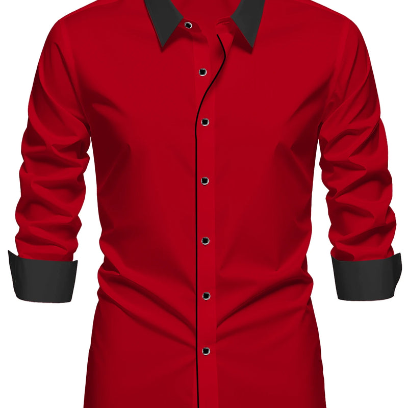 FGKKS Men Tuxedo Shirt Western Luxury Long Sleeve Smart | SAMAG