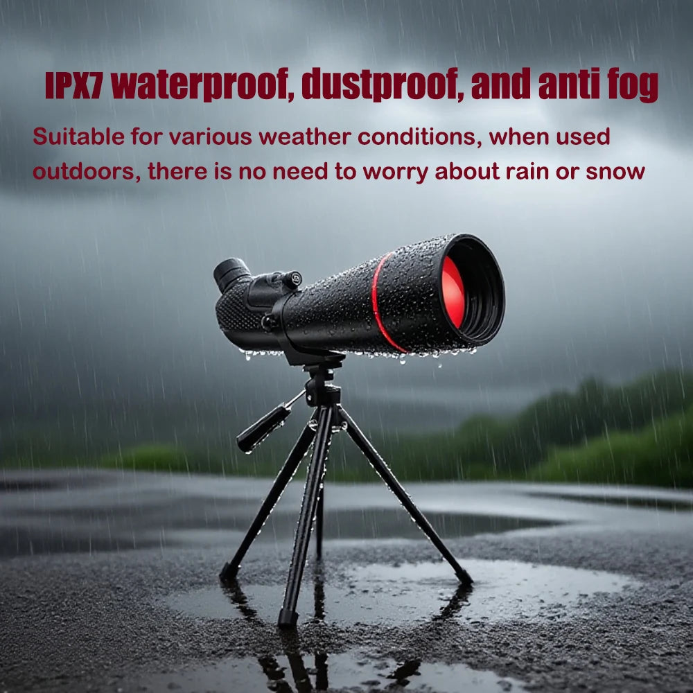 BORWOLF 25-75x80 Telescope Spotting Scope Powerful Zoom Monocular  BAK4 Waterproof For Bird Watching Target Shotting With Tripod