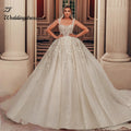 Customized Shiny Sleeveless A - Line Wedding Dress Gorgeous | SAMAG