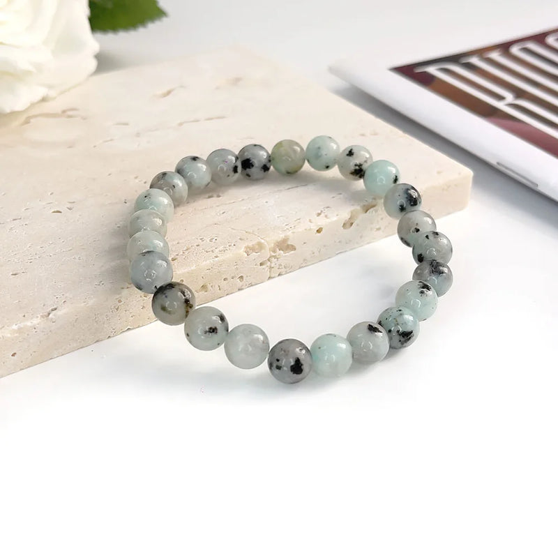 Natural Stone Beads Bracelet For Women Men Agate Crystal Quartzs Aquamarines Jades Jewelry Agates Elastic Bangle Bracelets 6 8mm