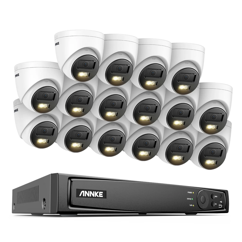 Annke 16CH NVR 12MP HD IP Security Camera Poe 6K Dual Light Audio Fixed Video Surveillance Human Vehicle Detection CCTV System