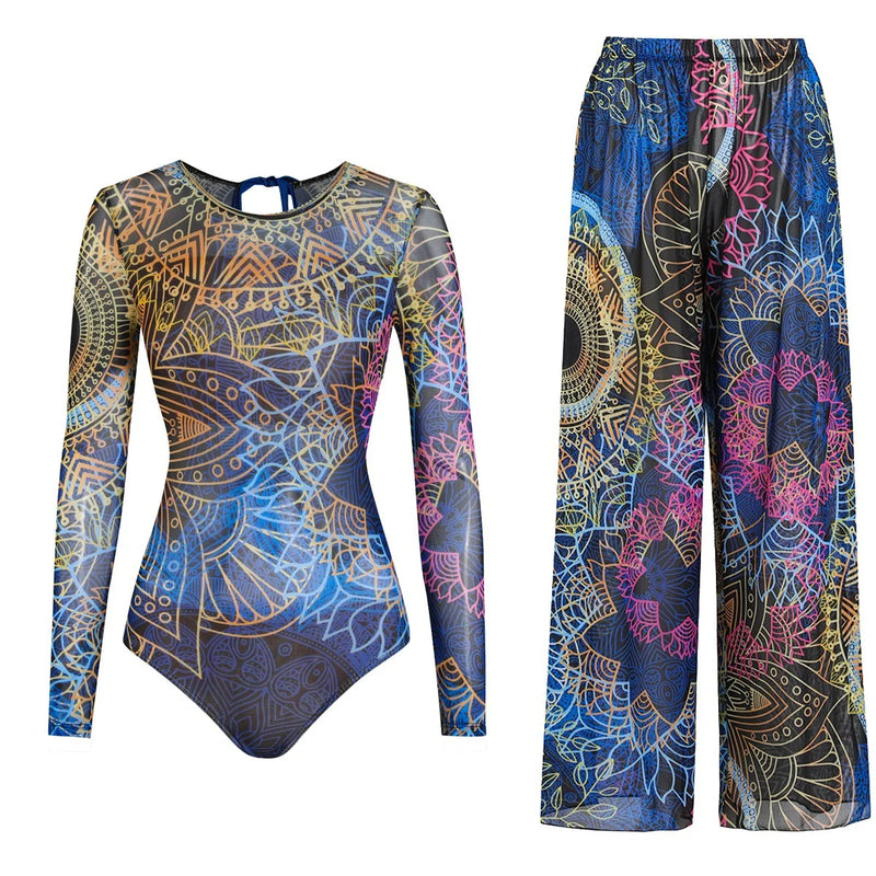 Women's Long Sleeve Swimwear Sunscreen One Piece Swimsuit | SAMAG