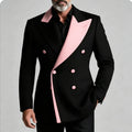 Men's Double Breasted Peak Lapel Wedding Suit Custom 3-Piece Groom Tuxedo Separates Formal Wedding Suit for Grooms Slim Fit Suit