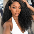 13x6 13x4 Brazilian Virgin Human Hair Jerry Kinky Curls Lace Front Wig 250% Density Pre‑Plucked With Bleached Knots For Black Women Natural Kinky Curls For Daily Dating Party And Special Occasion Hairstyle