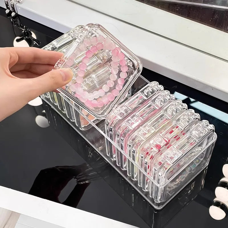 Crystal Wenwan Bracelet Desktop Storage Box Jewelry Necklace Dust-proof Desktop Organizing Box Display Shelf
