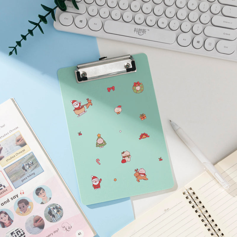 1pc Christmas Themed A5 Folder & Clipboard ,  Portable Binder for School, Office, Holiday Meetings, Festive Loose-Leaf Binder
