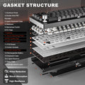 YUNZII AL68 Silver Wireless Custom Mechanical Keyboard, QMK/VIA Aluminum Keyboard, Hot Swap Gasket Gaming Keyboard with Knob