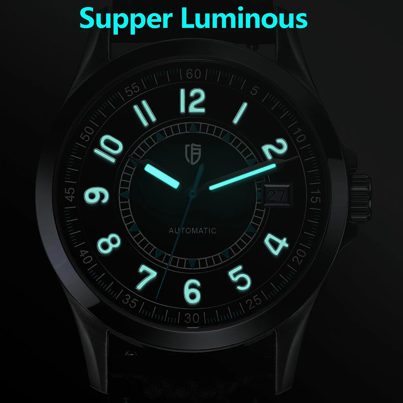BERNY Watches for Men PT5000 ST2130 Mechanical Automatic Luxury Men's Watch Calendar Super Luminous Sapphire 10ATM Easy Read