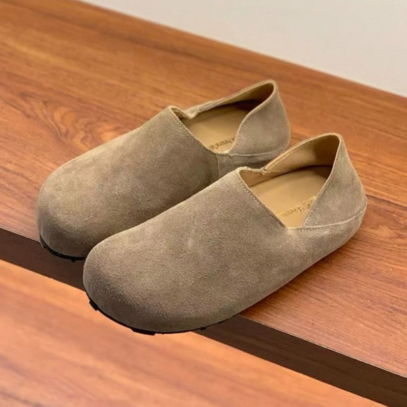Zuecos De Mujer Suede Mule Shoes Women's Single Shoes 2026 Spring Autumn Baotou Half Slippers Outdoor Pull on Clog Mules Femme