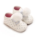 Baby Learning Walk Shoes, Glitter Heart Pom Pom Decor Infant Slip On Shoes, Comfort Daily Pre-Walker Footwear 0-18 Months