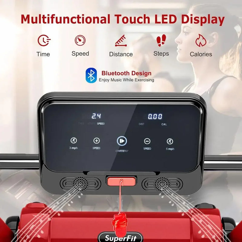 Compact 2.25HP Treadmill with Electric Incline, LED - View 6 | SAMAG