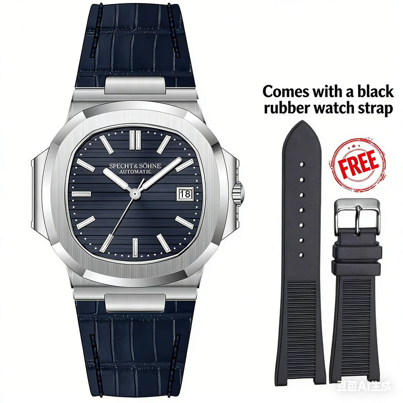 New Specht & Söhne 40MM Rose Gold Japan Miyota 8215 Movt Automatic Mechanical Men Watch Steel Sapphire Crystal 50M Waterproof