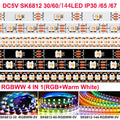 SK6812 RGBW Led Strip Light 4 in 1 Similar WS2812B 1m 5m 30 60 144 LEDs Individual Addressable RGBWW Led Lights IP30 65 67 5V12V